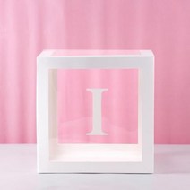 투명 상자 베이비 샤워 장식 풍선 웨딩 파티 용품 세례식 해피 첫 번째 생일, 27 cm Box, Alphabet Box I