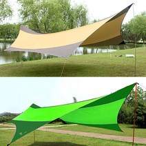 그늘막 용품 텐트타프 가림막 소품 경량 대형타프 헥사, 브라운