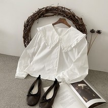 코지 여자 얼굴 작아보이는 프릴 빅카라 청순 블라우스