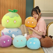 원신 쿠션 슬라임 솜인형 피규어 굿즈 30/40/50센티 캐릭터 큐티 애니 게이밍 바디필로우 봉제 베개 소파 쿠션 등받이 허리 슬림 쿠션 안고자는 컬렉션 기념 선물용, 화염 슬라임