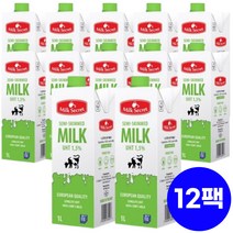 믈레코비타 프리미엄 수입멸균우유 1000ml 시크릿 밀크1.5, 우유맛, 12개