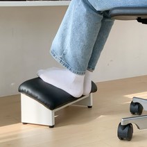 원목 발받침대 사무실 책상 다리받침대 풋스툴, 사선형, 브라운