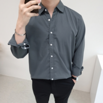 마이클로드가을신상 기획무배 구김없는 링클프리 무지 남자 캐주얼 실크 셔츠 8컬러