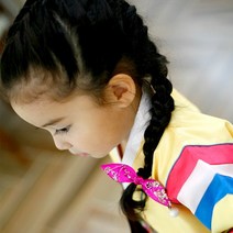 Lime 바니 한복 머리끈 댕기 머리고무줄