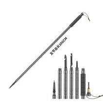 다기능 택티컬 스틱 지팡이 접이식 등산 서바이벌 호신용 트레킹, 하이 엔드 섹션 5- 블랙