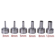 히팅건 열풍기858D + 용 6x22mm 범용 노즐 내열성 스테인레스 스틸 납땜 용접 핫 에어 스테이션 3/4/5/6/8, 한개옵션0