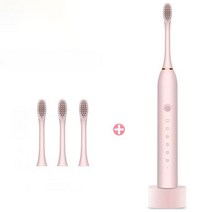 가성비 전기면도기 휴대용전기면도기 최신 울트라 소닉 전동 칫솔 충전식 USB 기본 6 모드 성인 음파 IPX7W, 02 pink type 1