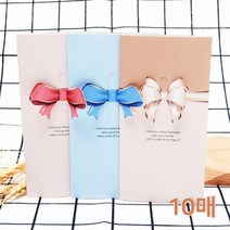 10매 리본장식 메세지 카드 축하 감사 선물 백일 포장 감사인사 부부 교수님 손글씨 은사 기념일 선생님