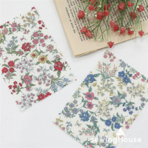 [대폭] 면60수 아사 프린트원단 데이지모닝2종, 715 블루