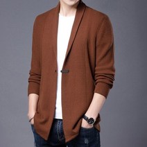 남자니트티 반집업 목폴라 앙고라 스웨터 남성 가디건 단색 트런 다운 칼라 싱글 버튼 슬림 니트 캐주얼 재킷 스트리트웨어