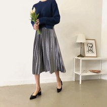 메이블 / 벨벳 플리츠스커트 (10color)