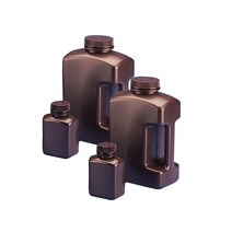 HDPE 갈색 사각병 보틀 보관통 실험실 시약병 보관통, HDPE사각갈색500ml-12개(583440)