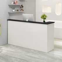 (조립식) 심플 모던 인포메이션 카운터테이블 미용실 식당 안내데스크, 블랙+화이트 좌 + 80x45x100cm