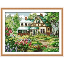 십자수 자수 만들기 동화 오두막 카운트 세트 dmc 11ct 14ct diy 빌라 풍경 그림 키트 홈 장식, 14ct 인쇄