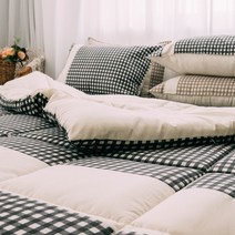 프리미엄 깅엄체크 사계절 호텔 기숙사 차렵이불 세트