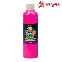 키즈맘아트 미술놀이 핑거페인트 형광색 250ml 낱색 (형광분홍), 형광 분홍