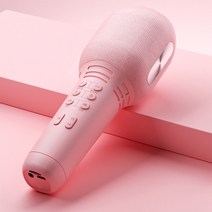 마이크무선 마이크 블루투스 K9 가라오케 핸드 헬드 스피커 5.0 에코 음악, 01 pink