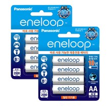파나소닉 에네루프 충전지 충전 배터리 AA 2000mAh 충전용 건전지, 4개입, 2개