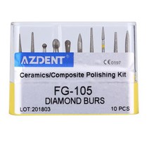 AZDENT 치과 다이아몬드 FG Burs 훈련 세트 의사 고속 핸드 피스 연마 치아 화이트닝 도구 키트 장비, 05 FG-105
