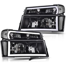 CNNELL LED 헤드라이트 20042012 쉐보레 콜로라도/20042012 GMC 캐니언/2006 이스즈 i280 i350/20072008 Isuzu i290 i370과 호환, Clear lens Black Housing Clear, LED Style