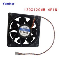 4pin pwm 1212cm 6000rpm 팬 쿨러 miner asic for whatsminer 냉각 팬 m3 antminer s9 s9j t9 l3 z9 t17 z11 l3, 120x120mm 4핀