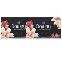 다우니 패브릭 소프트너 건조기시트 90정 Downy Infusions Fabric Softener Dryer Sheets Amber Blossom, 2팩