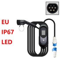 배터리 충전기 새로운 에너지 차량 충전 스테이션 테슬라 IP67 EU 고속 건 가정용 LED AC 220V 7KW 32A
