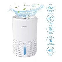 제습기 Acare 수분 흡수기 900ml 물 탱크가있는 공기 건조기 홈 지하실 욕실 용, 협력사, 하얀, 미국 플러그