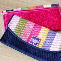 다용도 전통 지갑 소품 비단 누빔 파우치 19.5x10cm