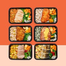 [천삼백케이] [쓰리케어] 국민피티 피티도시락 6종 6팩 혼합 식단관리, 치킨카레볶음밥&돼지안심살6팩