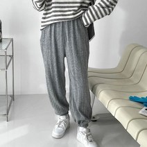 퍼니걸스 5686 밴딩 골지 니트 와이드 조거 팬츠 여성의류