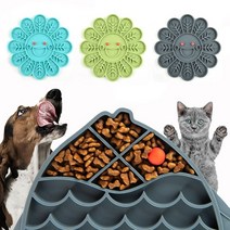 강아지자동급식기 고양이자동급식기 애견 자동급식기 dog slow feeder training Bowl 고양이 실리콘 핥기 먹이 패드 dispensing mat, 블루크랩