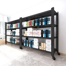 바퀴 이동식 철제 진열대 다용도선반 마트 편의점 문구점 서점, 검정색 중간 높이 150cm 4겹(+10cm 휠 높이), 길이 100 폭 40