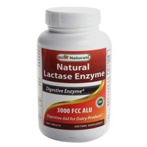 베스트네츄럴스 내추럴 락타아제 엔자임 3000 FCC ALU 타블렛 무설탕 글루텐 프리, 180개입, 3개
