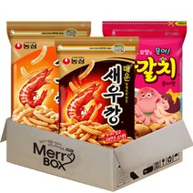 [메리박스] 농심 대용량 지퍼 스낵세트 3종 새우깡+매운새우깡+자갈치, 1세트