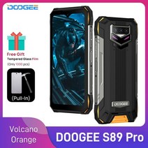 저전거 폰 거치대 핸드폰 휴대폰 스마트폰 월드 프리미어 doogee s89 pro 러기드 폰 12000mah 대용량 배터리 스마트폰 helio p90 64mp 카메라 폰 nfc, 나는 버전, 주황색