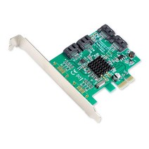 I O Crest 4 포트 SATA III PCI-e 2.0 x1 컨트롤러 카드 Marvell 9215 로우 프로파일 브래킷 SI-PEX40064