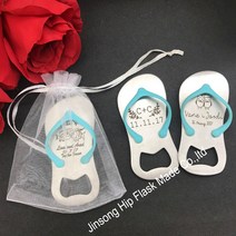 신랑함 결혼 상자 결혼식 호의 및 선물의 맞춤형 게스트 100 개-신랑과 신부 이름 쇼 상단 플립 플롭 병따, 05 black in bag