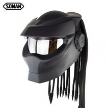 오토바이 헬멧 배달 레트로 어반 멜론 루비 경량 오픈 프레데터 할리 레트로 SM958, L, 밝은블랙