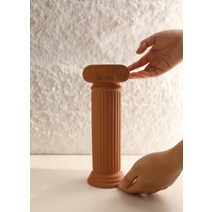 로마 고전 미학 빈티지 로마 이오니아 기둥 세라믹 꽃병 인테리어 도자기 화병, 레드 브라운