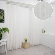 [휴인] 자수 나비주름 속지 커튼 커텐 주문 맞춤제작 거실 창문 자체제작 국내생산 레이스 차르르