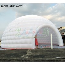 에어로그 공기주입식 팝업 에어텐트Giant 8 m bar house inflatable white igloo marquee, RGB 조명 없이, 직경 8m