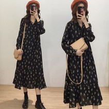 L-4XL 빅사이즈 원피스 패턴 프린트 쉬폰 하객 A라인 여신 결혼식 88 캐주얼 꾸안꾸