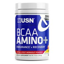 유에스엔 BCAA 아미노+ 인트라 & 포스트 워크아웃 파우더 프루트 펀치 맛, 330g, 1개