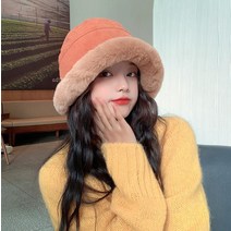 얼굴이 작아보이는 겨울 버킷햇 극세사 벙거지, 카멜