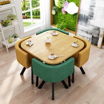 원탁 회의 테이블 의자 세트 원형 탁자 카페 학원 상담 사무실 책상 테이블 의자 세트, 오크 사각 테이블 의자 세트