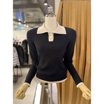 ab.fz 배색 카라 골지 니트 ABXX5HW37G2 US