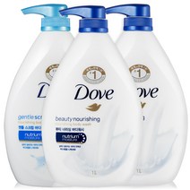 도브 바디워시 바디클렌저 1L 3개, 1세트, 뷰티 너리싱 2개+스크럽 1개