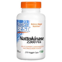 닥터베스트 Nattokinase 2000 FUs 270 베지 Caps, 90 개Doctors Best