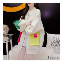티피/Teepie 스티칭 스웨터 카디건 여성용 새로운 가을 느슨한 니트 코트